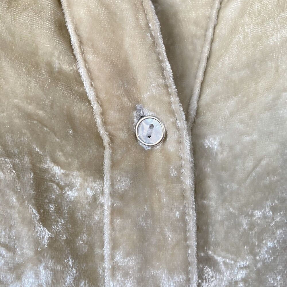 Maeve Womens Long Sleeve Hi-Lo Crushed Velvet Button Down Champaign Shirt Size 0 - Picture 10 of 15